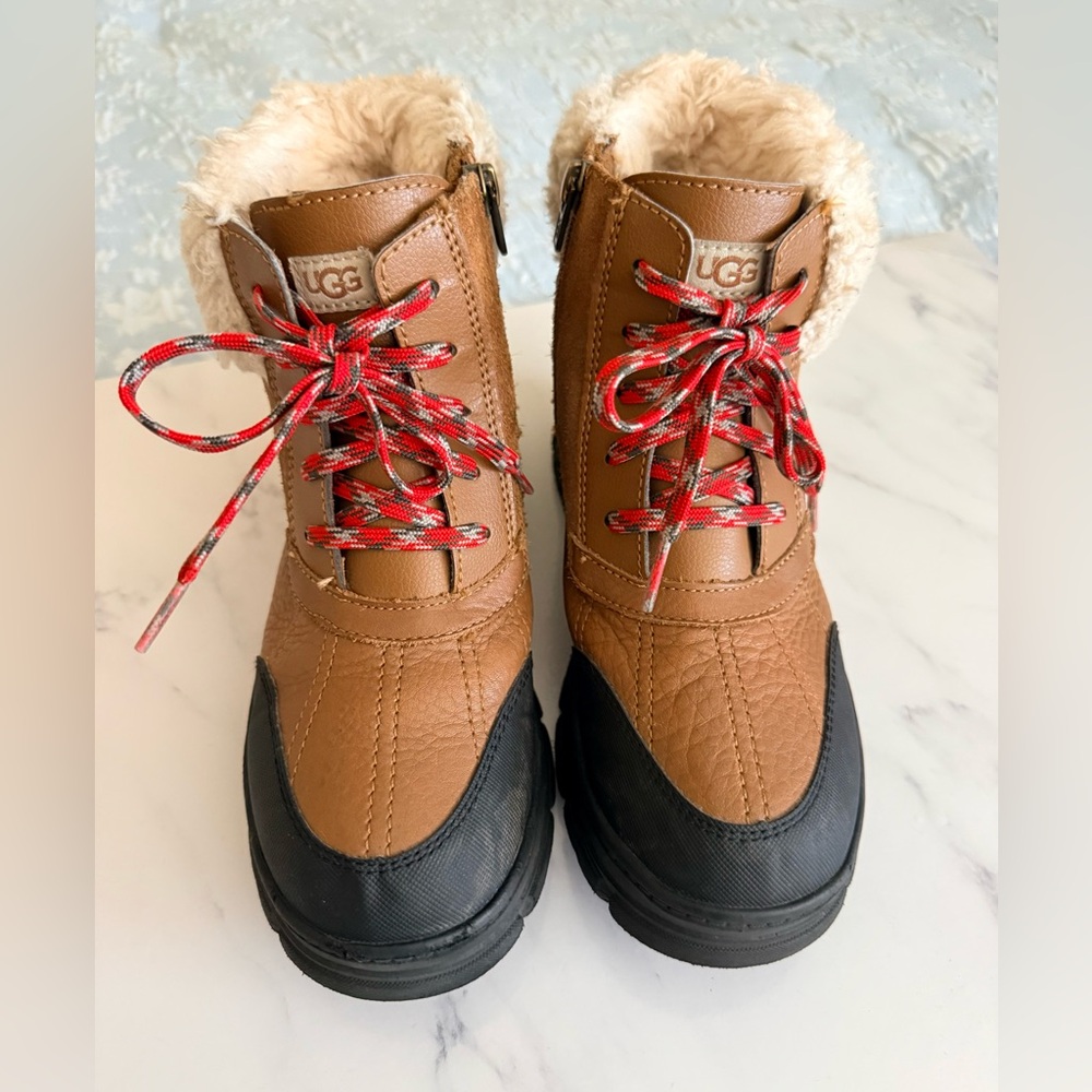 UGG Kid Tan and Black Winter Boots